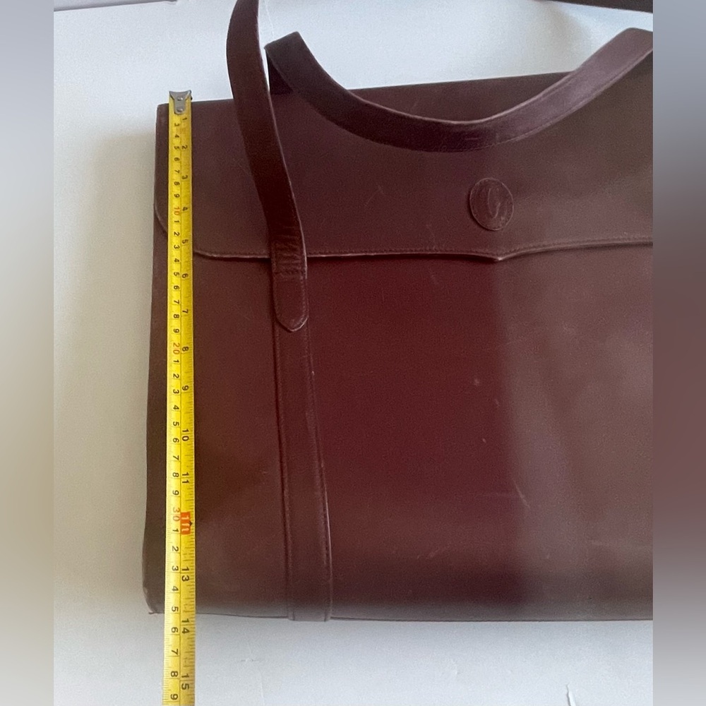Vintage Cartier Leather Document Briefcase Bag In Cartier Burgundy From 1990’s - Picture 13 of 13